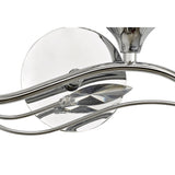 Leimo Switched Wall Lamp, Right Facing, Polished Chrome with Crystal Elegance