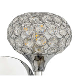 Leimo Switched Wall Lamp, Right Facing, Polished Chrome with Crystal Elegance