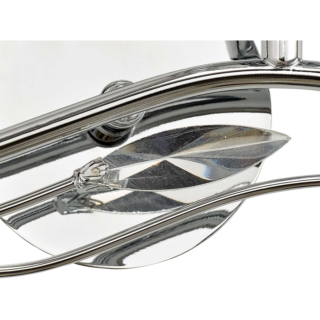 Leimo Switched Wall Lamp, Right Facing, Polished Chrome with Crystal Elegance