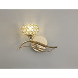 Leimo Left-Sided Wall Light in French Gold with Crystal Accent