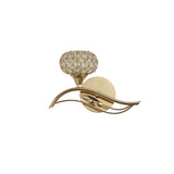 Leimo Left-Sided Wall Light in French Gold with Crystal Accent