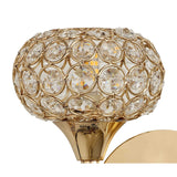 Leimo Left-Sided Wall Light in French Gold with Crystal Accent