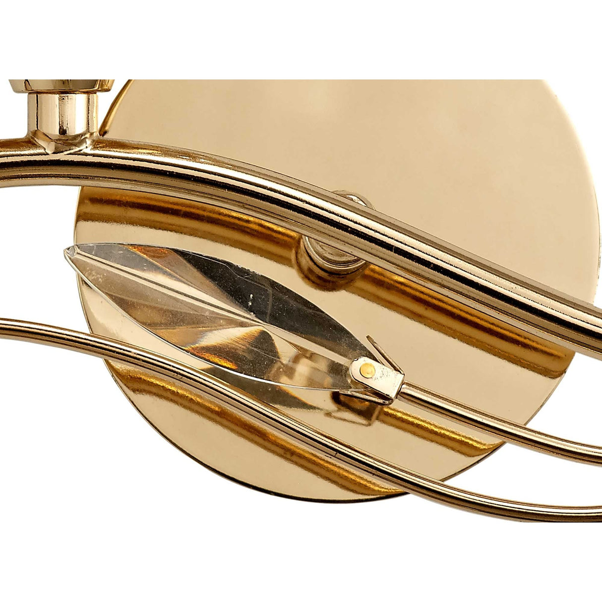 Leimo Left-Sided Wall Light in French Gold with Crystal Accent