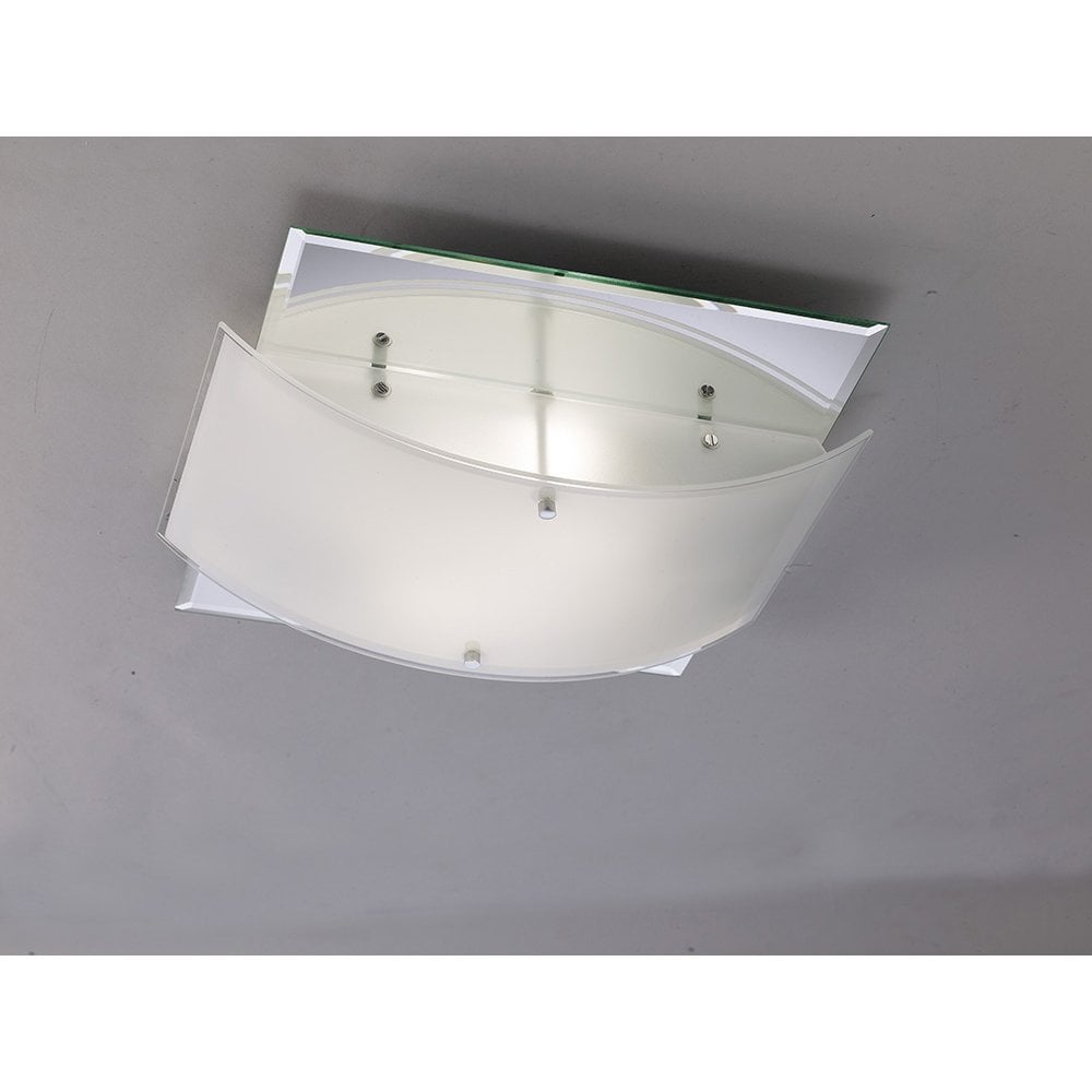 Vito Dual Light Modern Chrome and Frosted Glass Ceiling Fixture