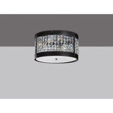 Celsa 3-Light Ceiling Fixture in Polished Chrome and Black with Crystal Accents