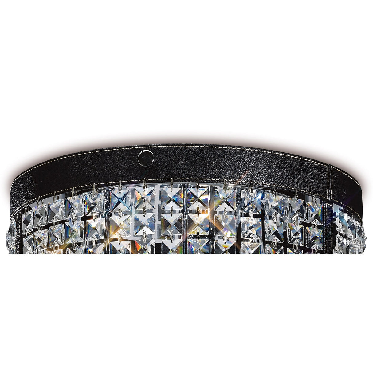 Celsa 3-Light Ceiling Fixture in Polished Chrome and Black with Crystal Accents