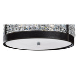 Celsa 3-Light Ceiling Fixture in Polished Chrome and Black with Crystal Accents