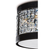 Celsa 3-Light Ceiling Fixture in Polished Chrome and Black with Crystal Accents