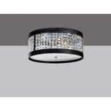 Celsa Ceiling Light: 4-Light Polished Chrome with Faux Leather and Crystal Accents