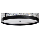 Celsa Ceiling Light: 4-Light Polished Chrome with Faux Leather and Crystal Accents