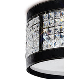 Celsa Ceiling Light: 4-Light Polished Chrome with Faux Leather and Crystal Accents
