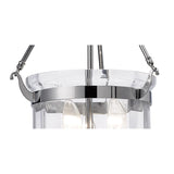 Aubrey 3-Light Pendant in Polished Chrome with Rippled Glass Design
