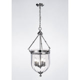 Aubrey Pendant Light in Polished Chrome with Handcrafted Rippled Glass