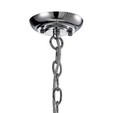 Aubrey Pendant Light in Polished Chrome with Handcrafted Rippled Glass