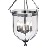 Aubrey Pendant Light in Polished Chrome with Handcrafted Rippled Glass