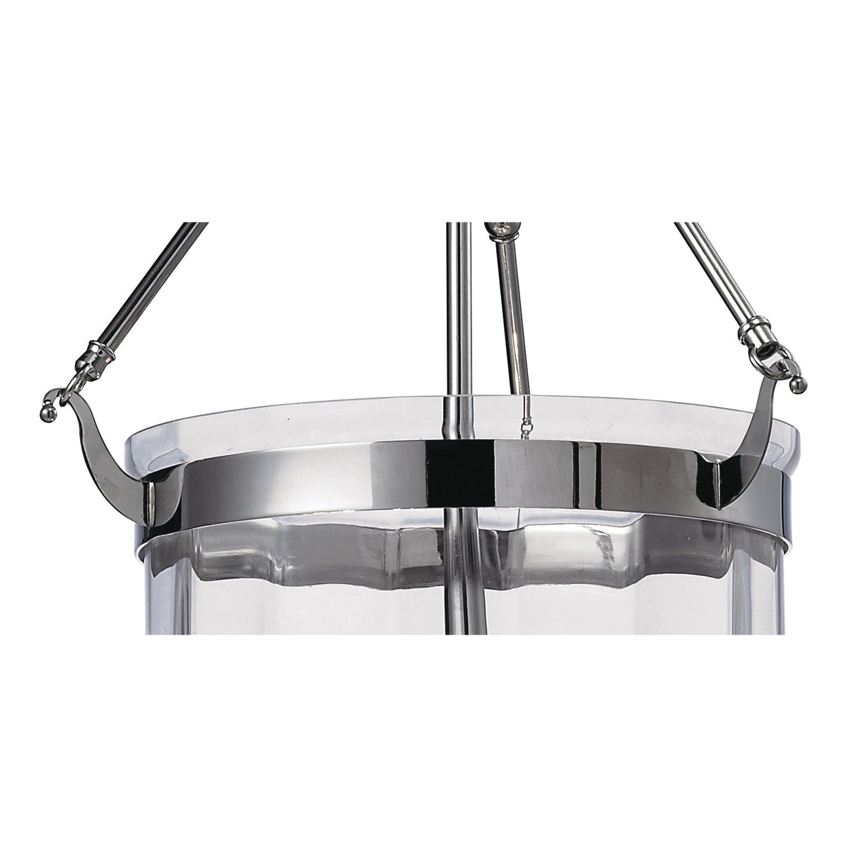 Aubrey Pendant Light in Polished Chrome with Handcrafted Rippled Glass