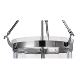 Aubrey Pendant Light in Polished Chrome with Handcrafted Rippled Glass