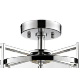 Eaton Polished Chrome 3-Light Semi Ceiling Lantern with Glass Panels