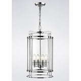Eaton 4-Light Polished Chrome and Glass Pendant Chandelier