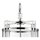 Eaton 4-Light Polished Chrome and Glass Pendant Chandelier