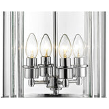 Eaton 4-Light Polished Chrome and Glass Pendant Chandelier