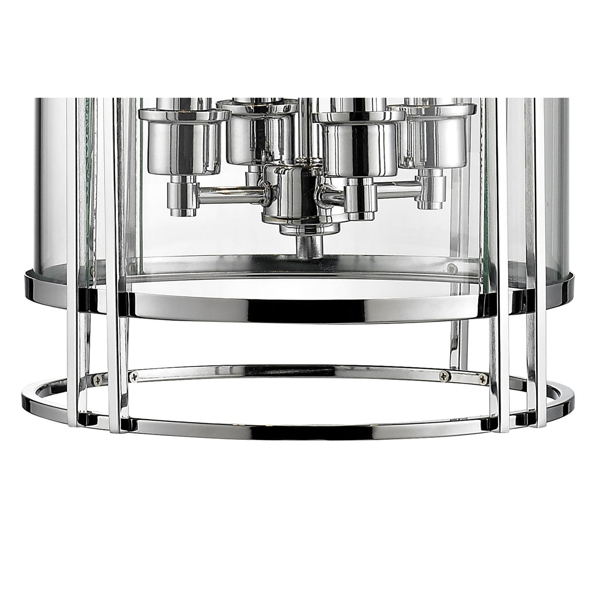 Eaton 4-Light Polished Chrome and Glass Pendant Chandelier