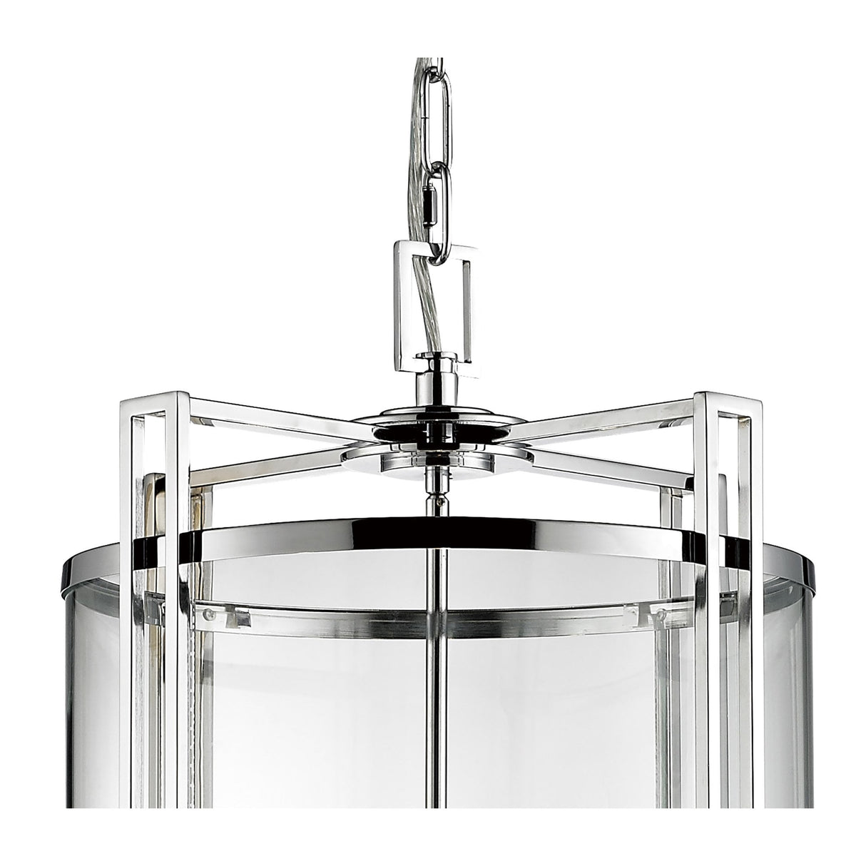 Eaton 6-Light Polished Chrome Glass Pendant Chandelier