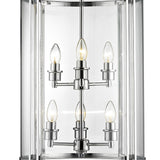 Eaton 6-Light Polished Chrome Glass Pendant Chandelier