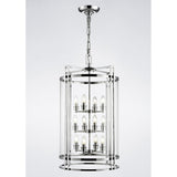 Eaton 12-Light Polished Chrome Glass Pendant Chandelier