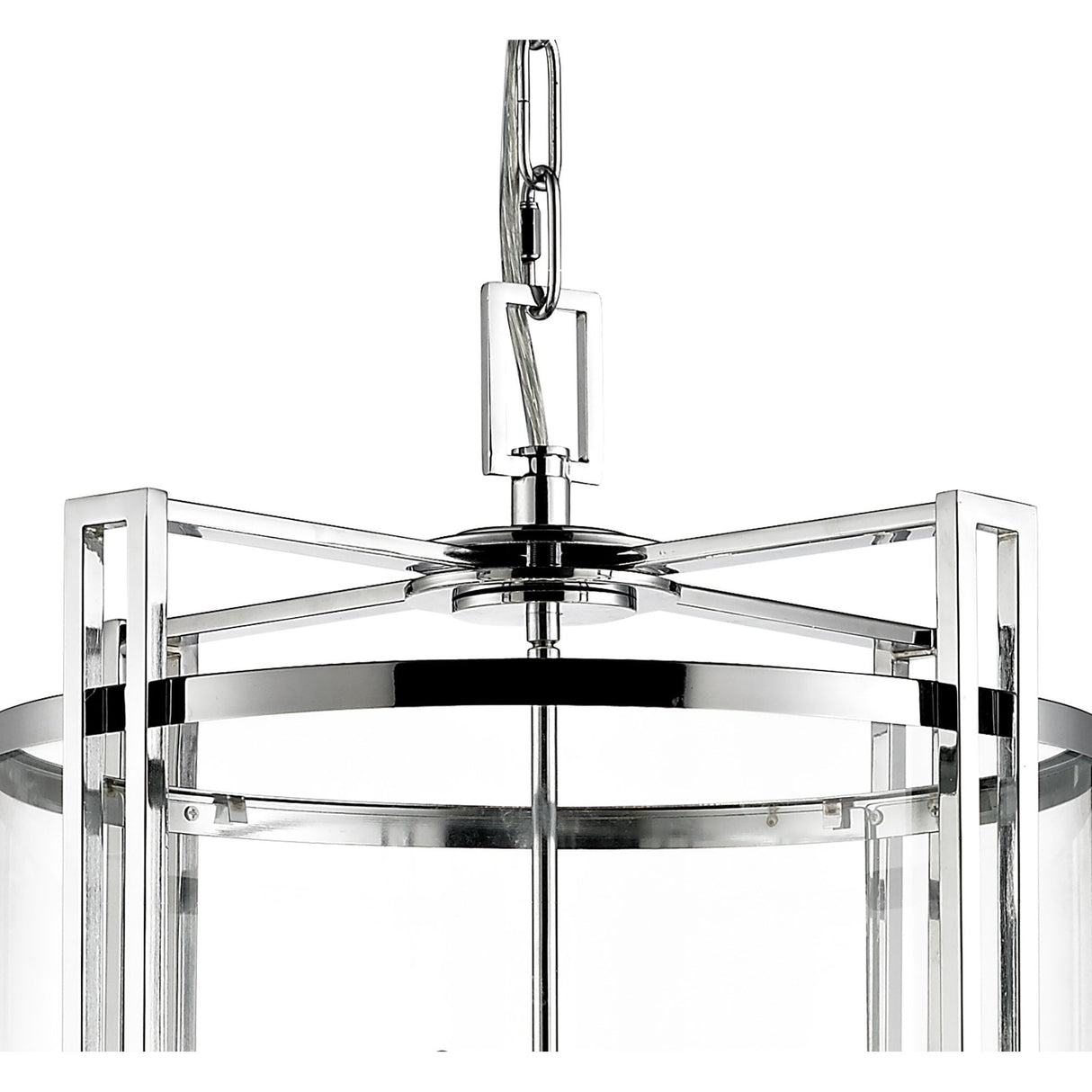 Eaton 12-Light Polished Chrome Glass Pendant Chandelier