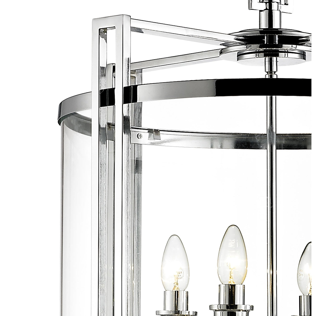 Eaton 12-Light Polished Chrome Glass Pendant Chandelier