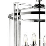 Eaton 12-Light Polished Chrome Glass Pendant Chandelier