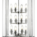 Eaton 12-Light Polished Chrome Glass Pendant Chandelier