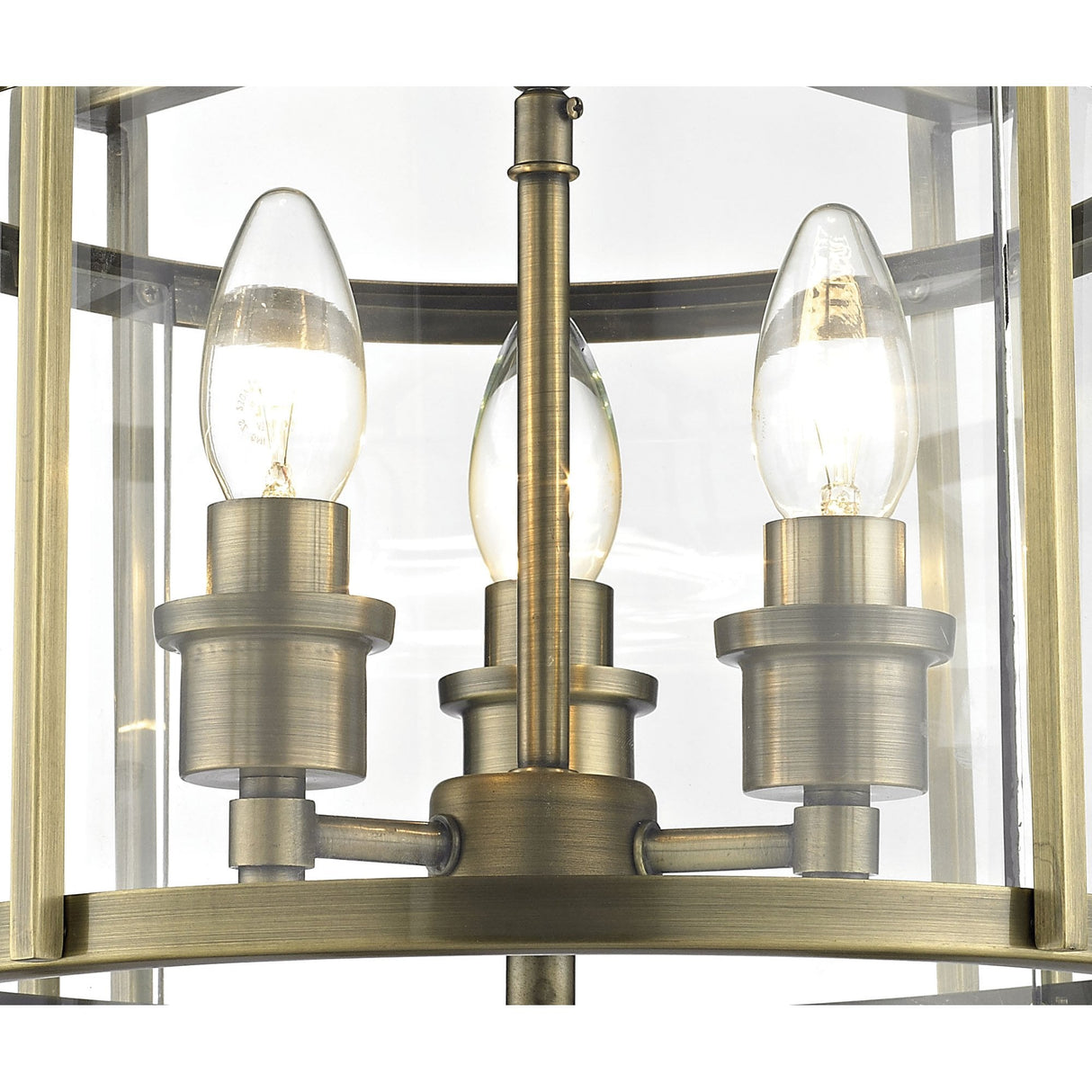 Eaton Semi Flush Mount Ceiling Light in Antique Brass and Glass