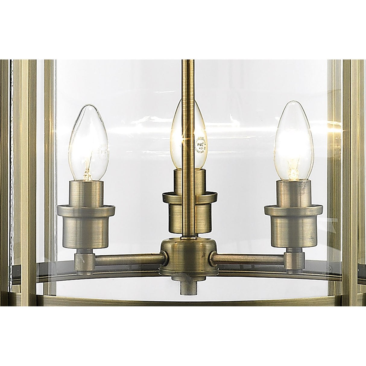 Eaton 6-Light Antique Brass and Glass Pendant Chandelier
