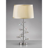 Polished Chrome Crystal Table Lamp with Cream Shade - Willow Design