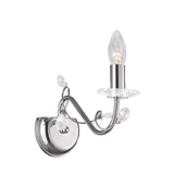 Willow Wall Lamp with Polished Chrome and Clear Crystal Accents, 1 Light Fixture