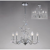 Willow Elegance Pendant Light with Polished Chrome and Crystal Accents