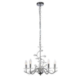 Willow Elegance Pendant Light with Polished Chrome and Crystal Accents