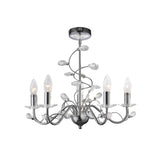 Willow Elegance Pendant Light with Polished Chrome and Crystal Accents