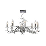 Willow Branch Chandelier 8-Light in Polished Chrome with Clear Crystal Drops