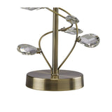 Willow Table Lamp with Cream Shade and Antique Brass Crystal Design