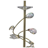 Willow Antique Brass Table Lamp with Clear Crystal Accents and White Shade