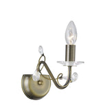 Willow Wall Light in Antique Brass with Clear Crystal Accents (Without Shade)
