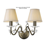 Willow Antique Brass & Crystal Double Light Wall Fixture Without Shade