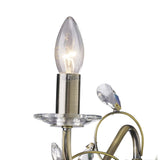 Willow Antique Brass & Crystal Double Light Wall Fixture Without Shade