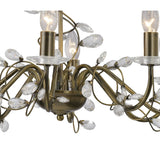 Antique Brass Twining Willow 8-Light Pendant with Crystal Accents
