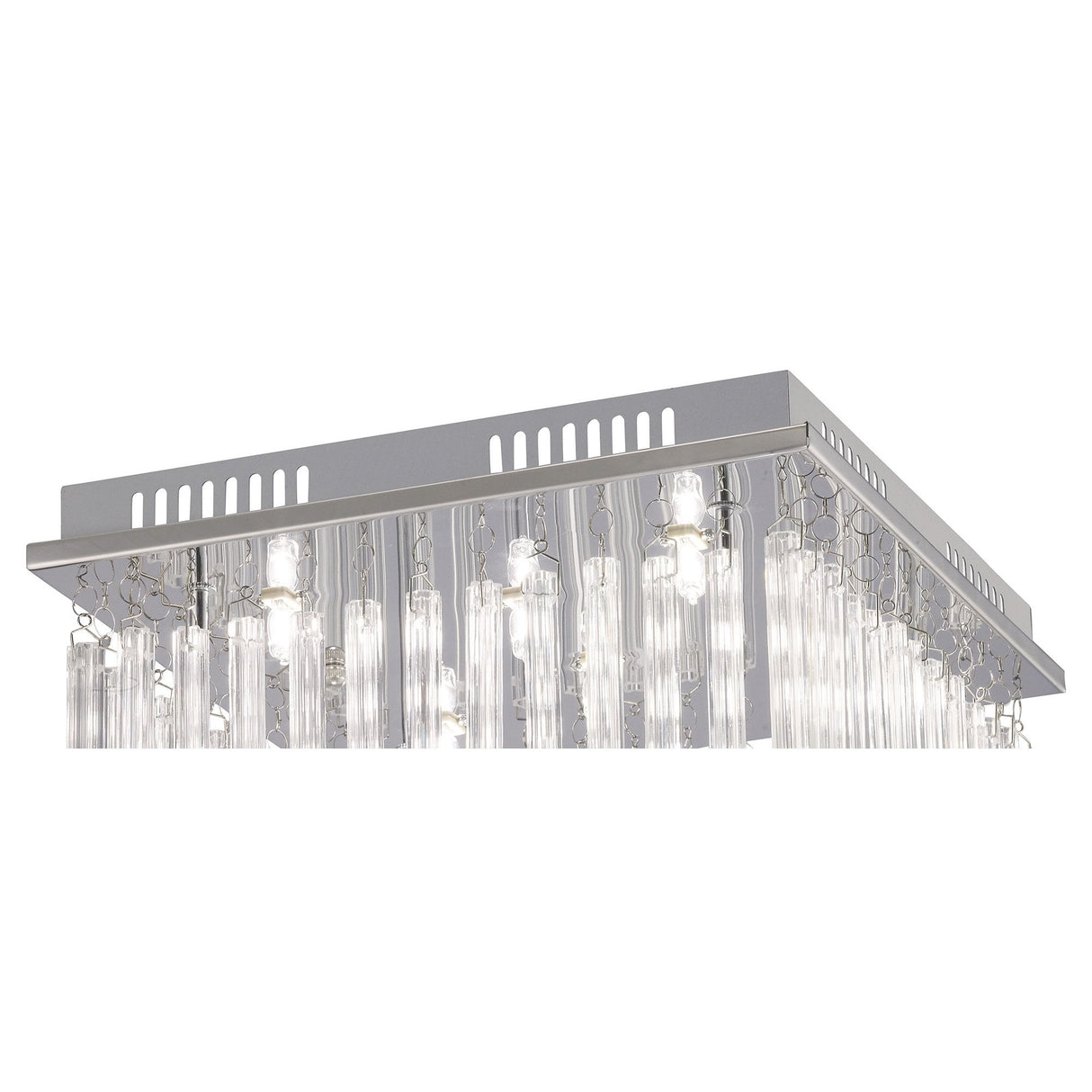 Capella Ceiling Light Fixture – 6 Light Polished Chrome and Glass Design