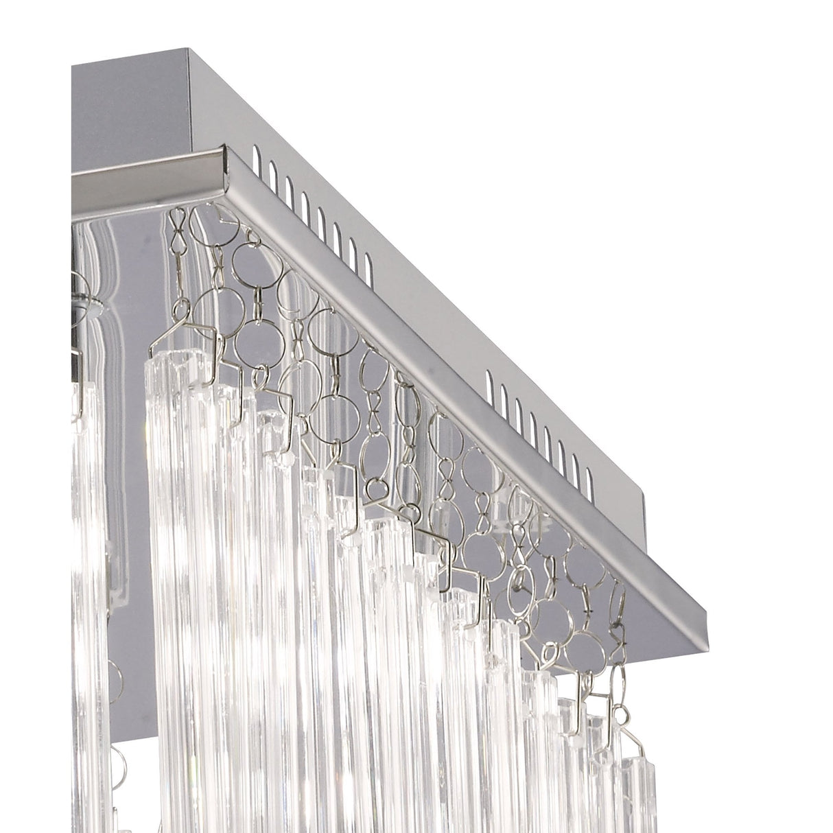 Capella Ceiling Light Fixture – 6 Light Polished Chrome and Glass Design