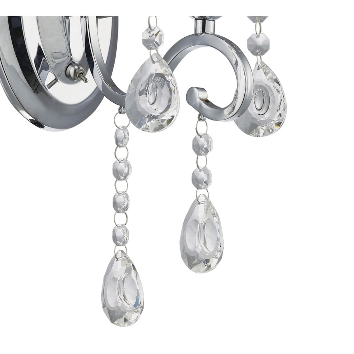 Vela Elegance Wall Lamp - Polished Chrome and Crystal Illumination
